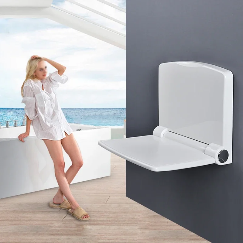 

Wall-mounted Shower Seats Plastic Folding Bath Chair Multi-functional Shower Room Bath Porch Sitting Stool Home Non-slip Chair