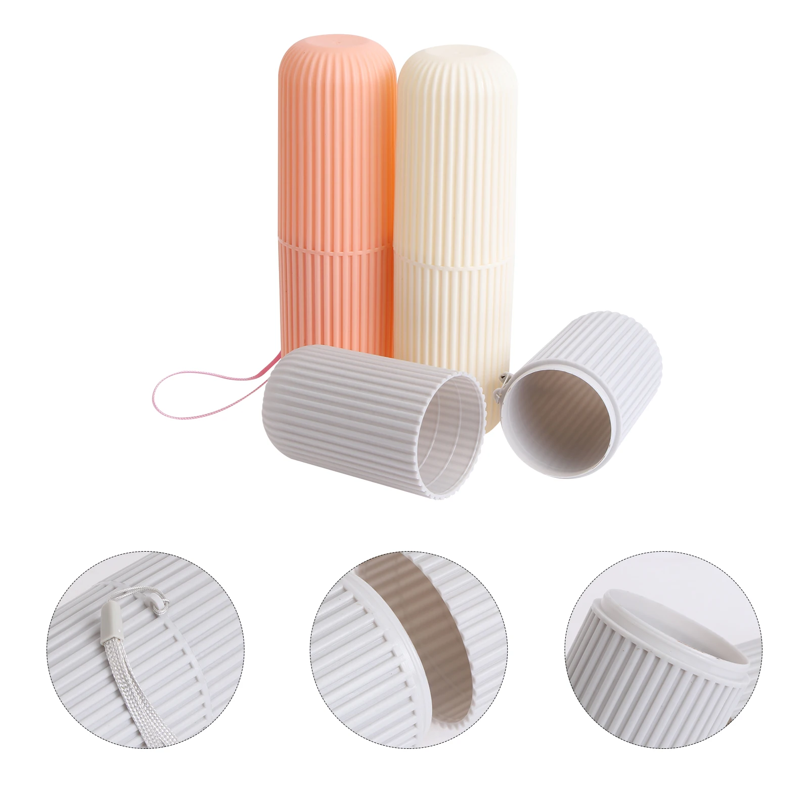 

3 шт., держатель для зубных щеток, коробка, чашка, дорожный чехол, контейнеры, портативное хранилище для кемпинга, чистый, аккуратный, экологически чистый, твердый пластик, компактный