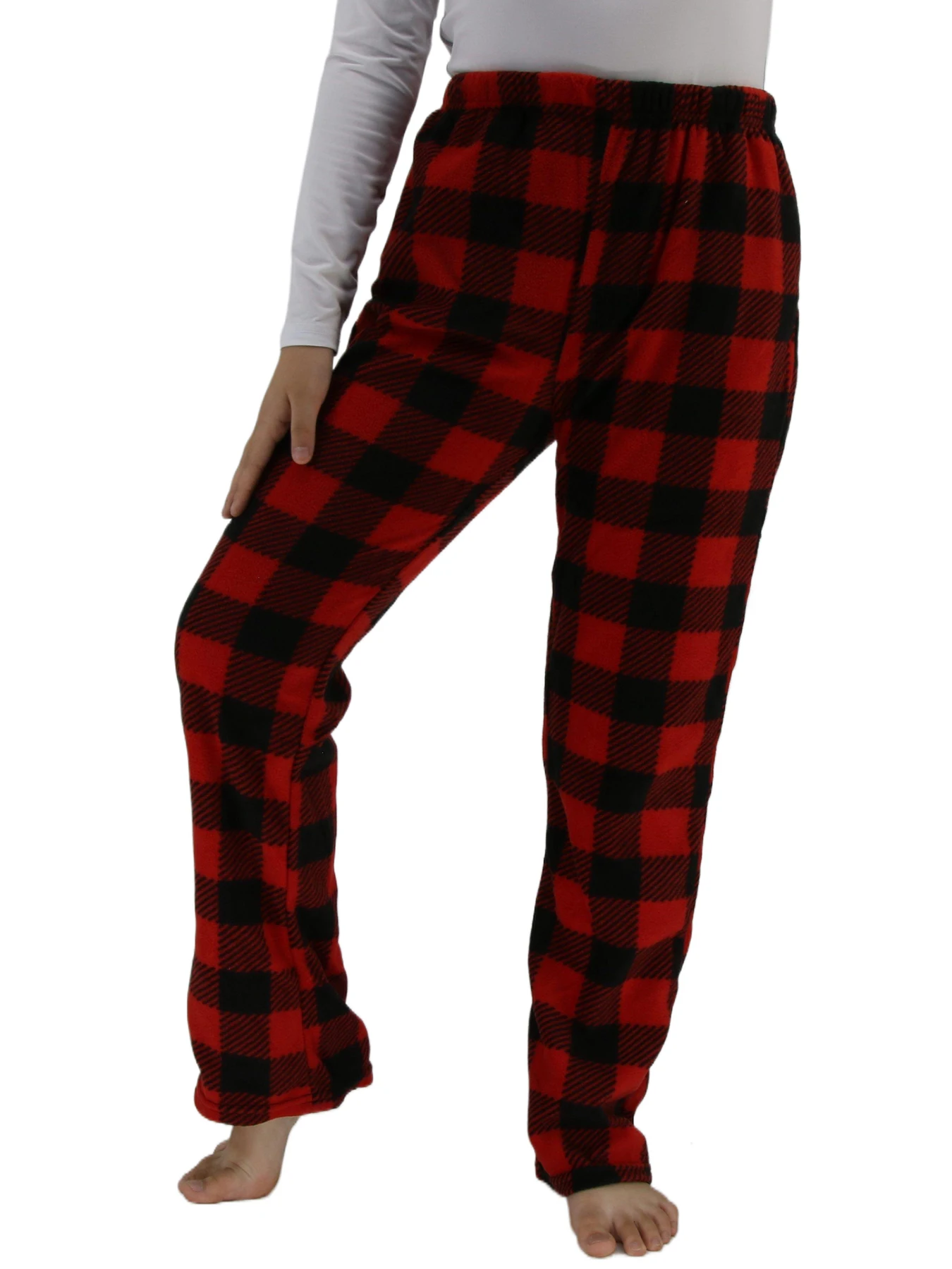 Boys Girls Pajama Pants Fleece Pajama Pants Soft Warm Loungewear Sleepwear Kids Pjs Sleep Pants Plaid Bottoms