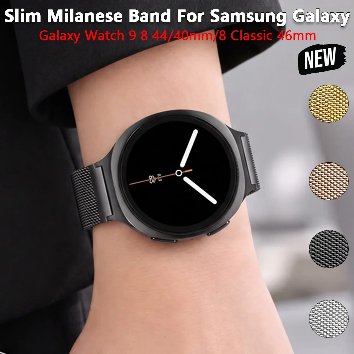 Slim Milanese Band For Samsung Galaxy Watch 9 8 Strap 40 44mm Accessories Metal Loop Bracelet Correa Galaxy Watch 8 Classic 46mm