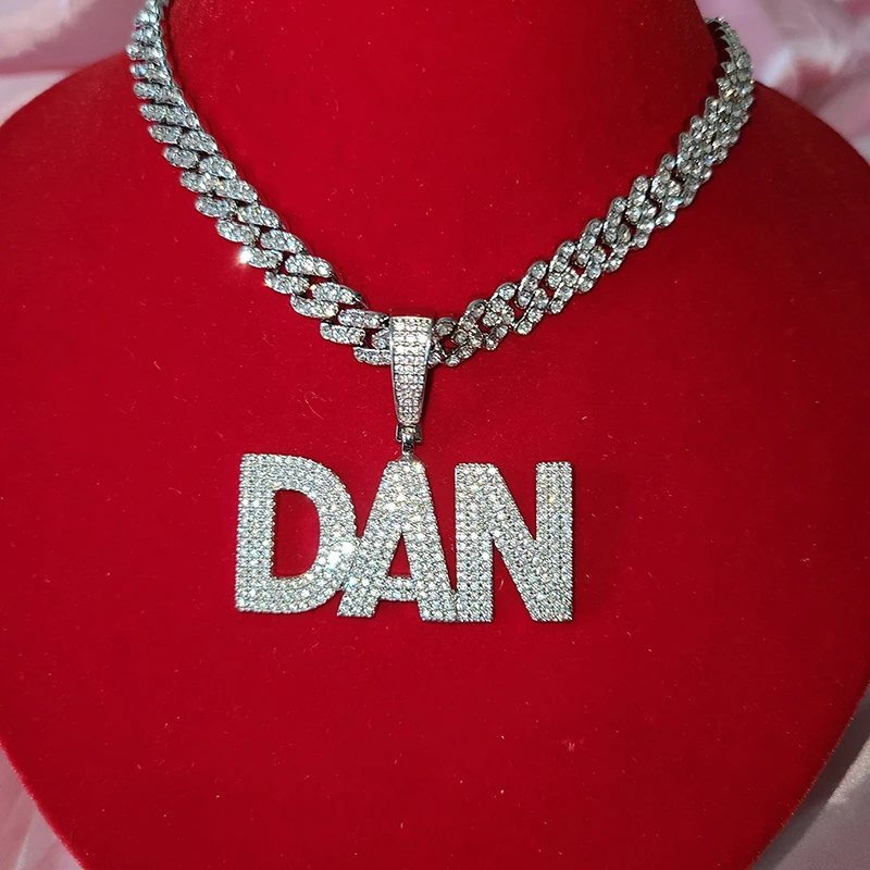 Custom Name Necklace Copper with Zirconia Letters  Unique Gift Valentines Anniversary Birthday Special Christmas Gift