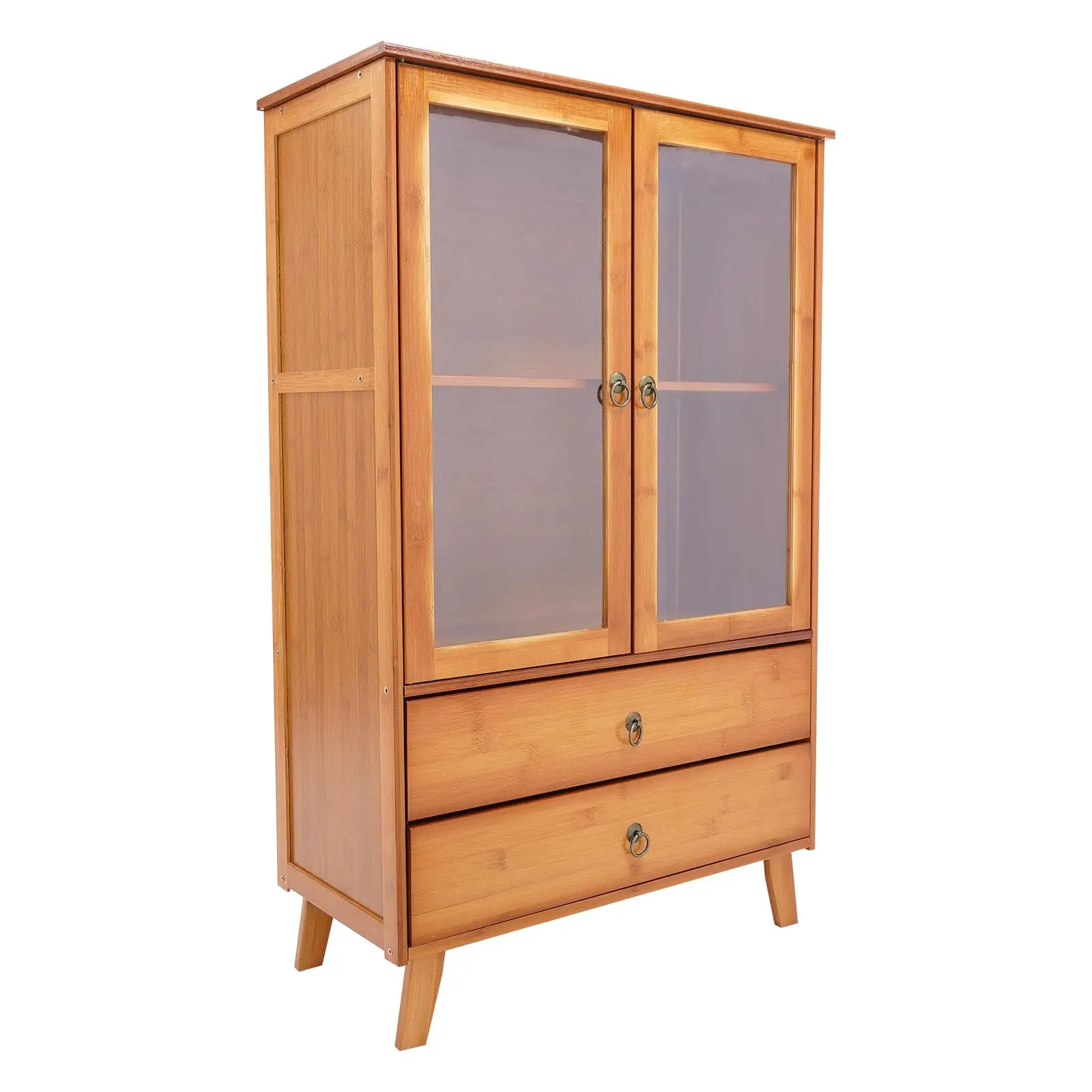 

Буфет Кухонная кладовая с дверцей, 2-х отдельно стоящий органайзер для хранения с ящиками, консольный обеденный шкаф из бамбука C