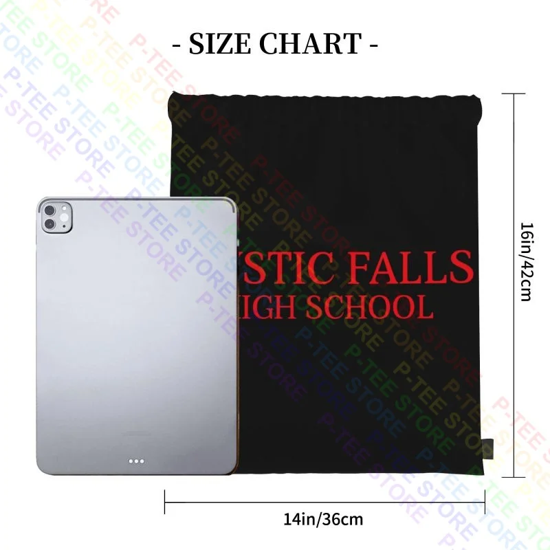 Mystic Falls High School Drawstring Bags Gym Bag School Foldable Storage Bag School Sport Bag