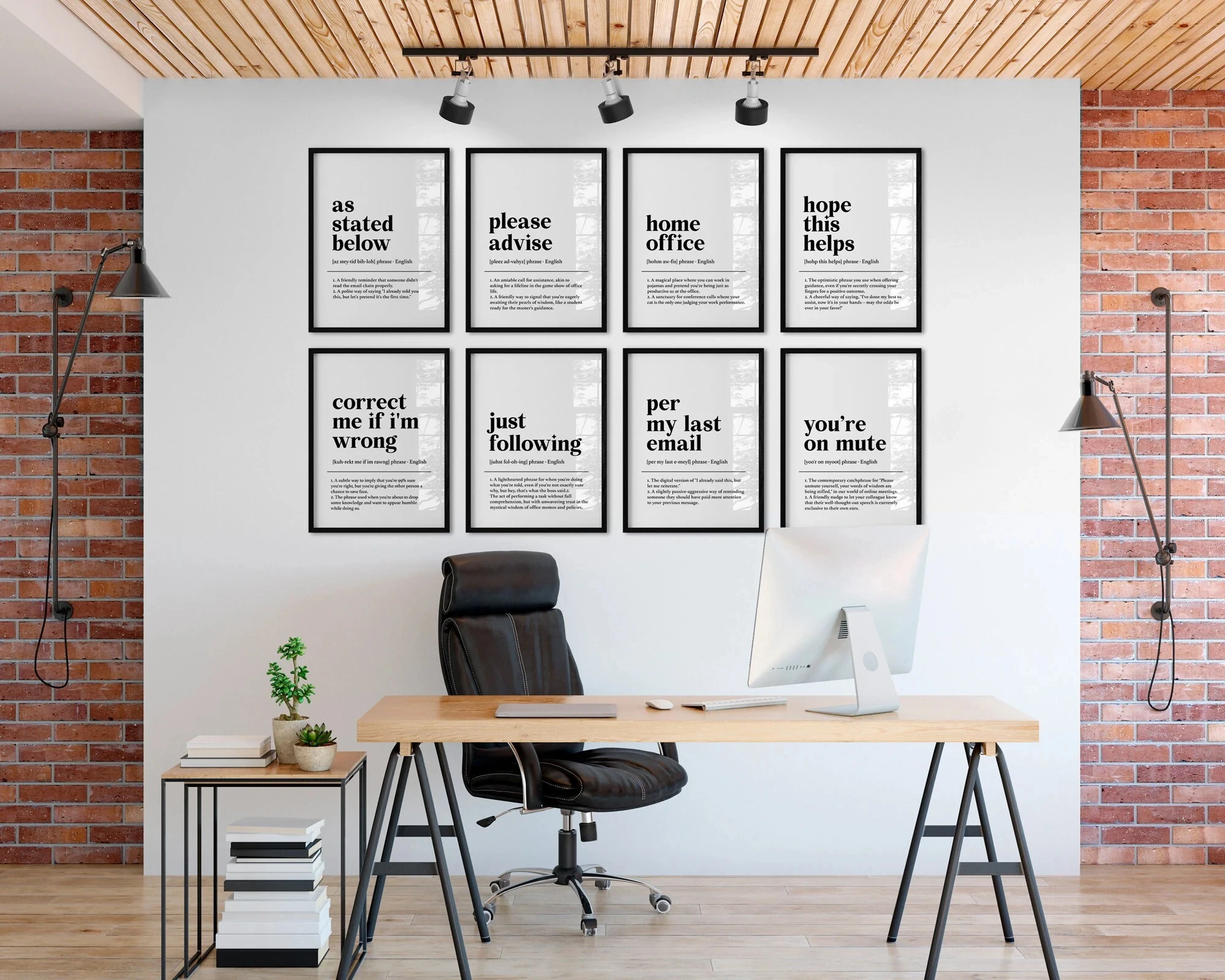 مضحك تعريف طباعة أبيض وأسود يقتبس قماش اللوحة مكتب مكتب الملحقات زميل العمل هدية ديكور جدران مكتب المنزل #4