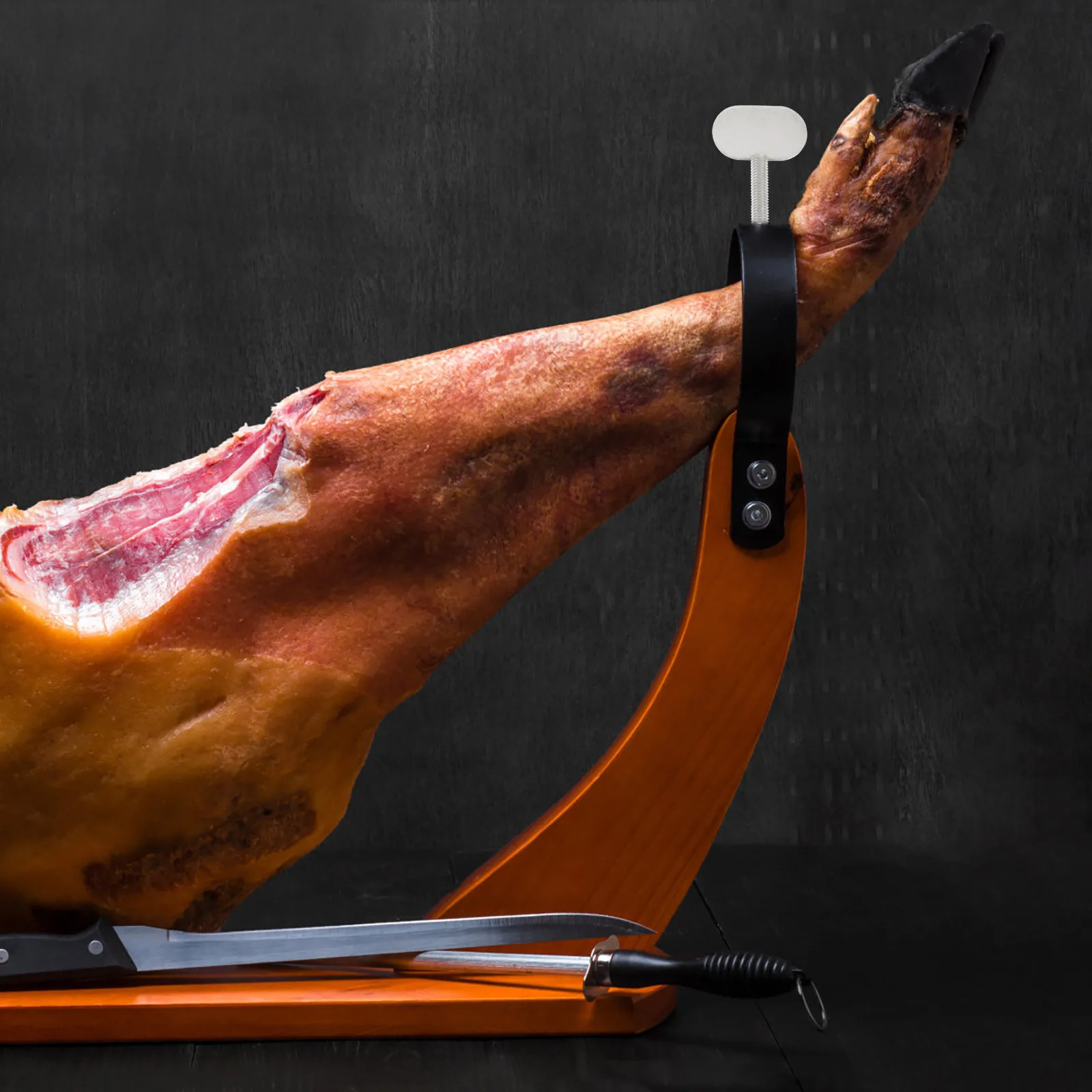 

1 set 1 Set Rack Stainless Steel Creative Holder For Home Hotel Creative Holder Spanish Ham Fixing Stand Ham Storage Rack