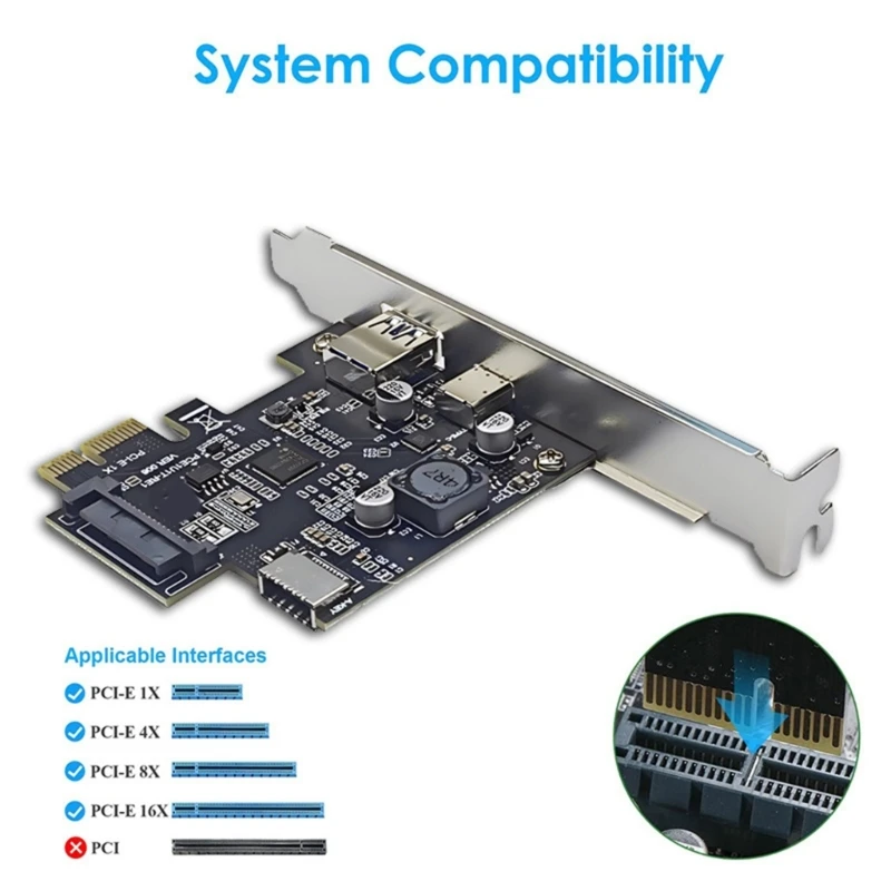 Wieloportowa karta rozszerzeń USB 3.2 Gen1, konwerter PCIe na USB Szybki transfer 5 s dla komputerów stacjonarnych Dropship