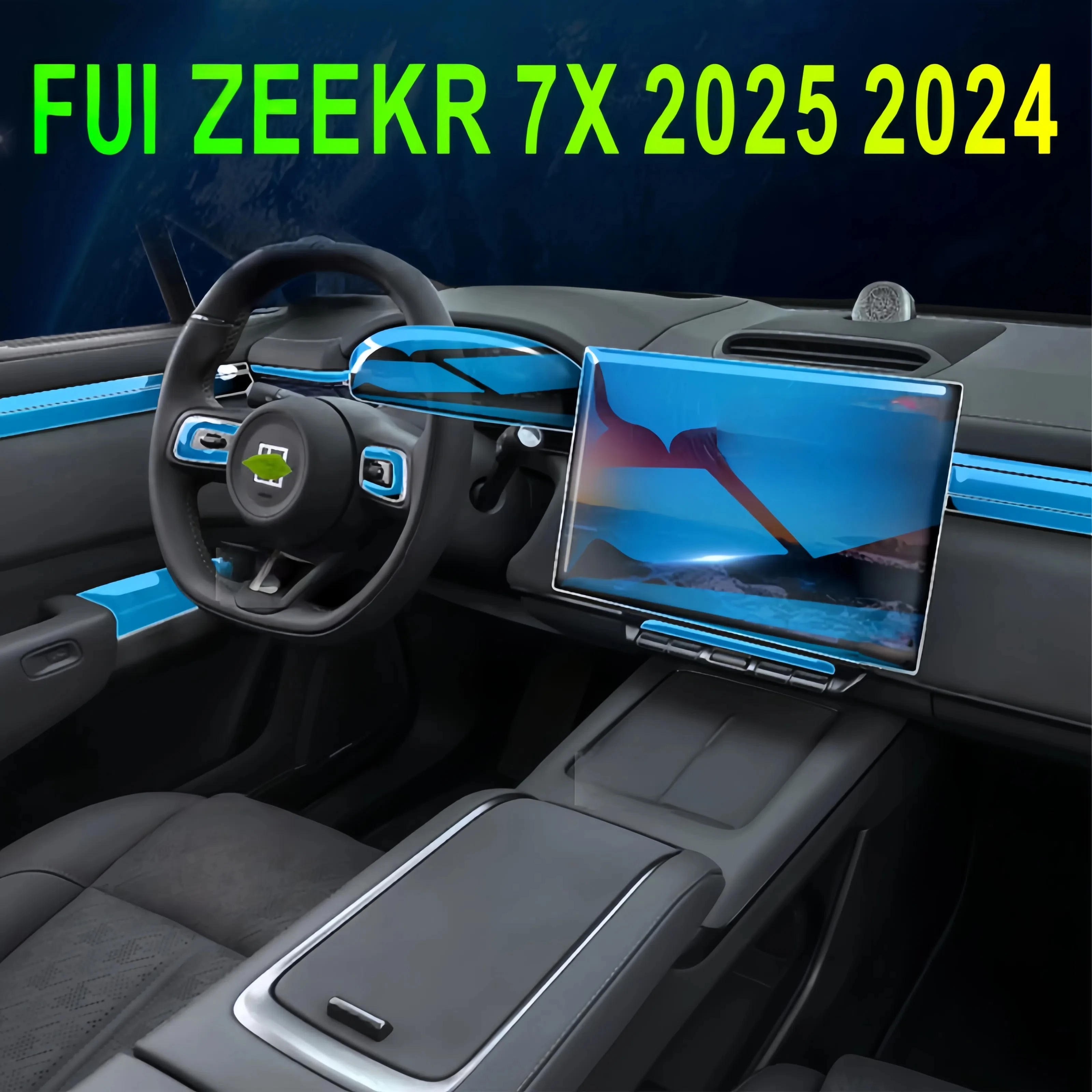 

For ZEEKR 7X 2025 2024 Accessories interior film transparent TPU PPF Navigation Gear Panel Center Console Anti-scratch Sticker