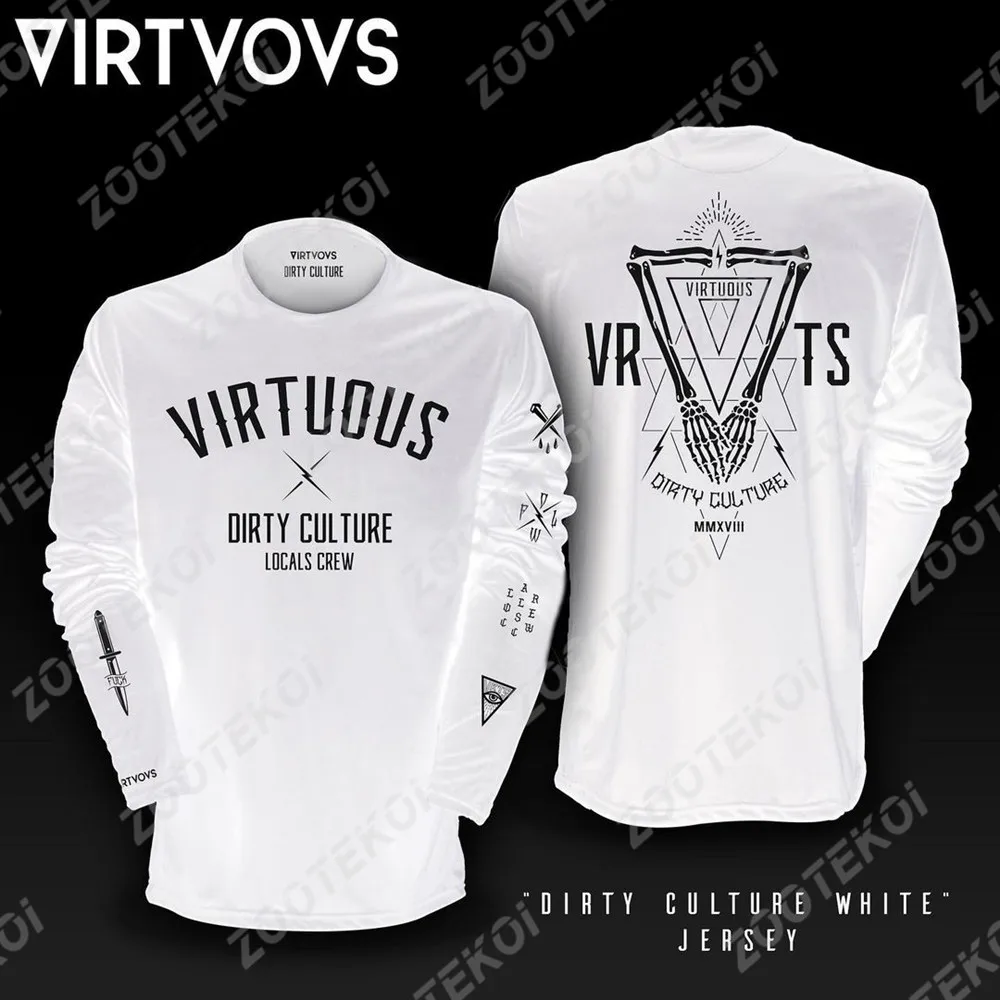 Virtuous Vrts Men Mtb Bike Motocross Jersey Bmx Mountain Downhill Bike Clothing Enduro Racing Shirt Breathable Jerseys Dh New