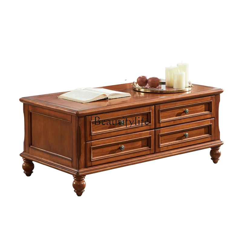 

Simple Solid Wood Coffee Table for Living Room, Small Household Table
