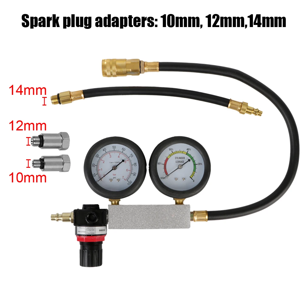 Car Test TU-21 Cylinder Leak Detector Petrol Engine Compression Leakage Tester Gauges Kit Diagnostic Tool Automotive Accessories