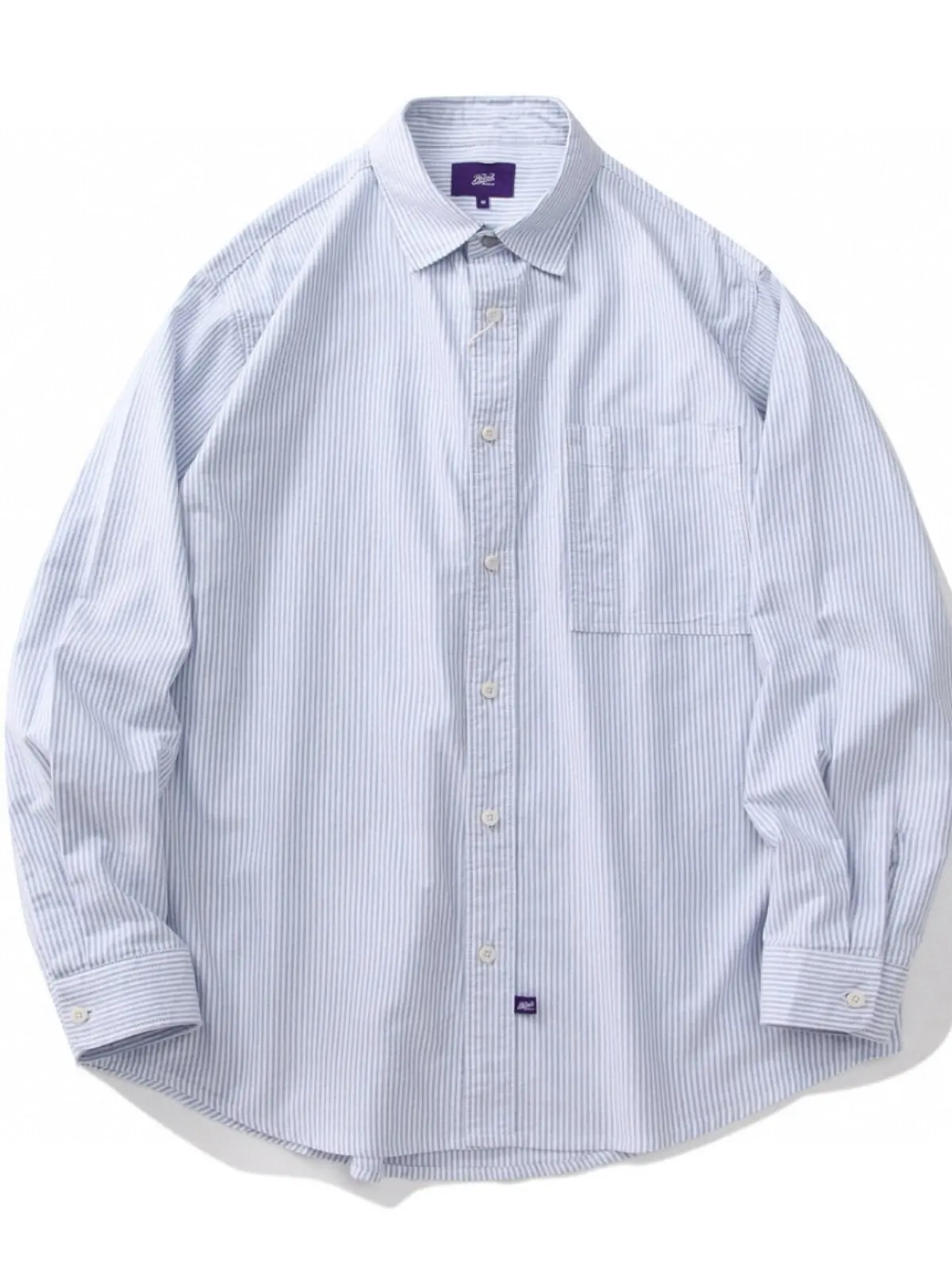 Japanese KAPITAL Style Vintage Solid Color Long Sleeved Oxford Spun Shirt Men's Loose Casual Versatile Shirt