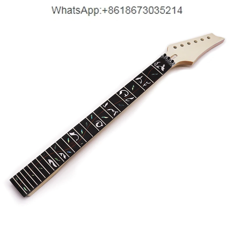6-String 24-fret Neck Rose Wood Electric Guitar, Double Shake Neck, Carved Flower Neck Electric Guitar