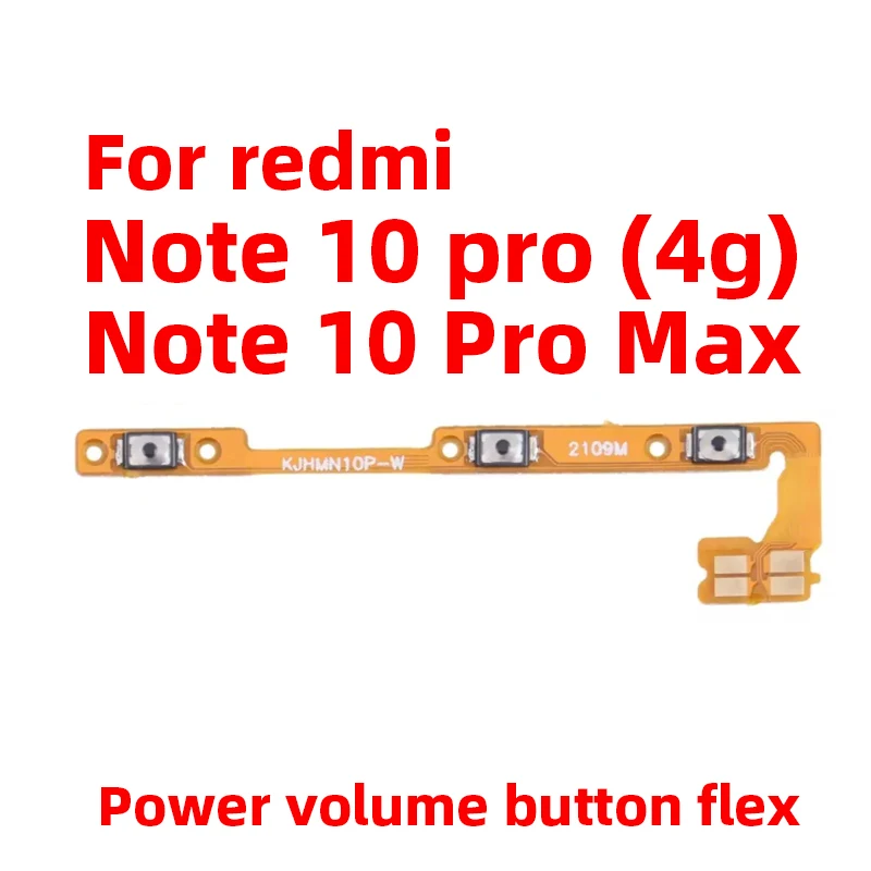 For Xiaomi Redmi Note 10 Pro Max Power ON OFF Volume Camera Key Button Switch Flex Cable Replacement