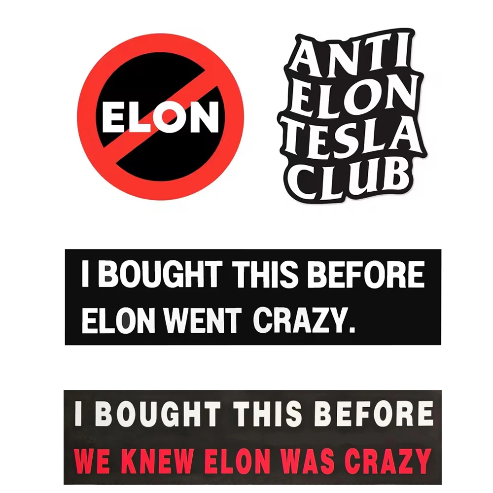 Anti-Elon Bumper Sticker - Must-Have for Tesla Owners, No Residue, Waterproof, Eco-Friendly, Durable & Fun Gift
