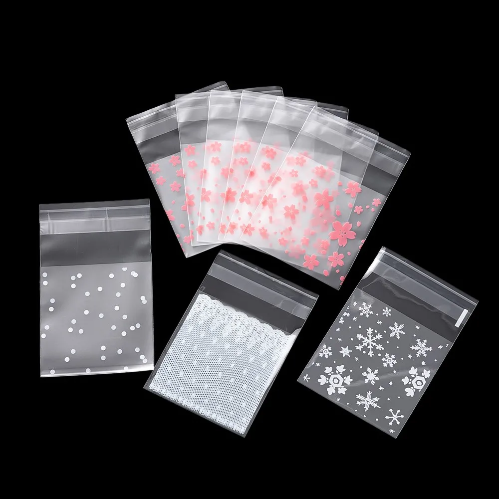 

100pcs Plastic Transparent Self-Sealing Bags Candy Cookie Pouch Jewelry Packaging Storage for Wedding Birthday Party Supplies