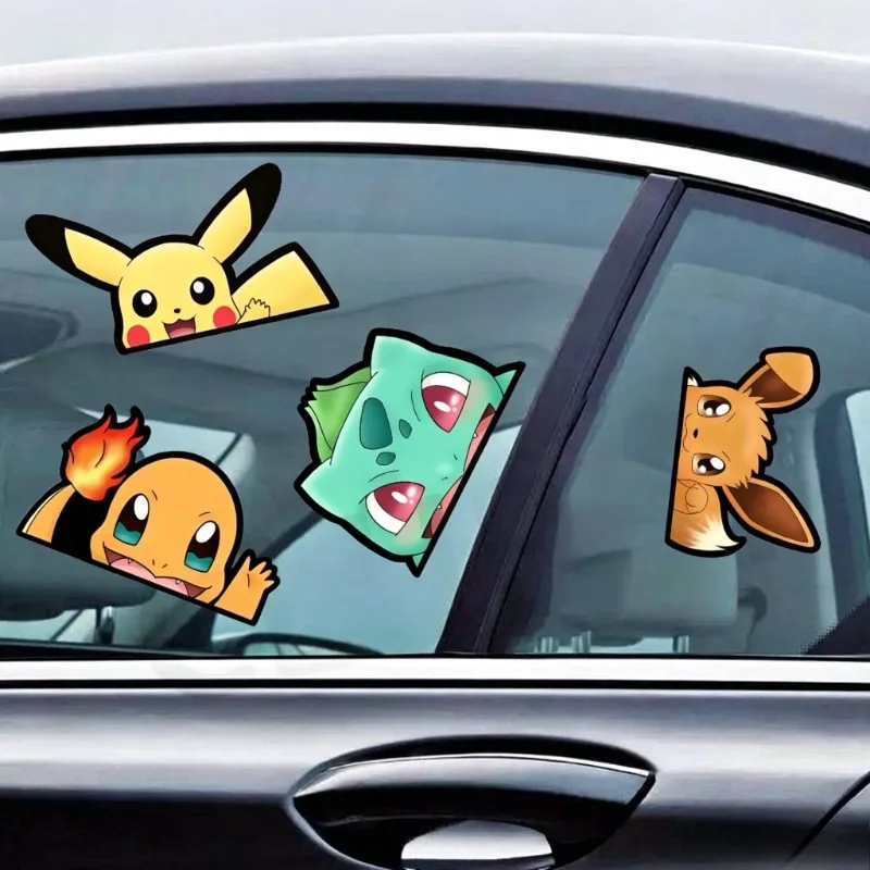 

5pcs Pokemon Car Stickers Toys Diy Waterproof Decoration Anime Peripherals Gifts Suitable for Computers Mirrors Bottles