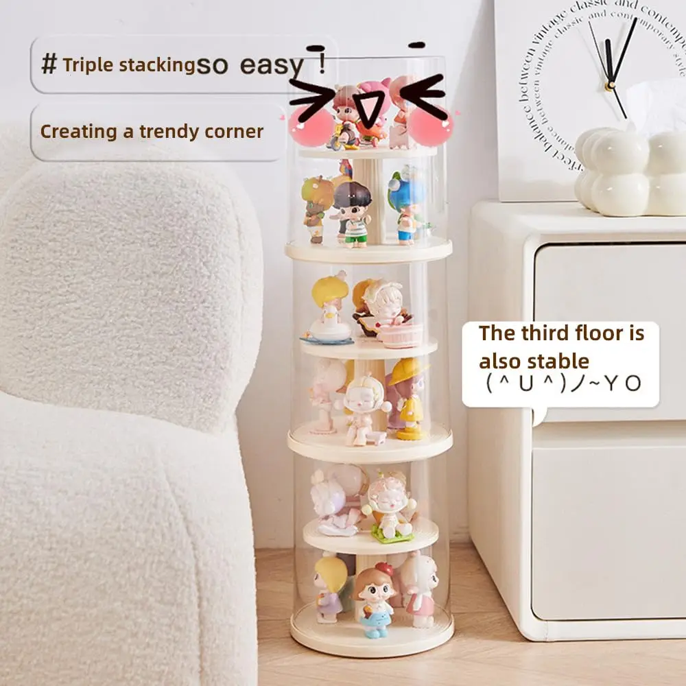 Blind Box Showcase Pop Mart Figures Display Stand Case Transparent Collectible Model Storage Box Dustproof Toy Doll Organizer