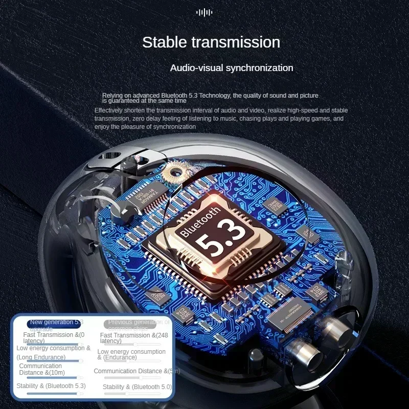 블루투스 5.3 무선 골전도 헤드폰, T75 클립 이어 음악 소음 차단 헤드셋, HD 통화 스포츠 게임 이어폰, 신제품