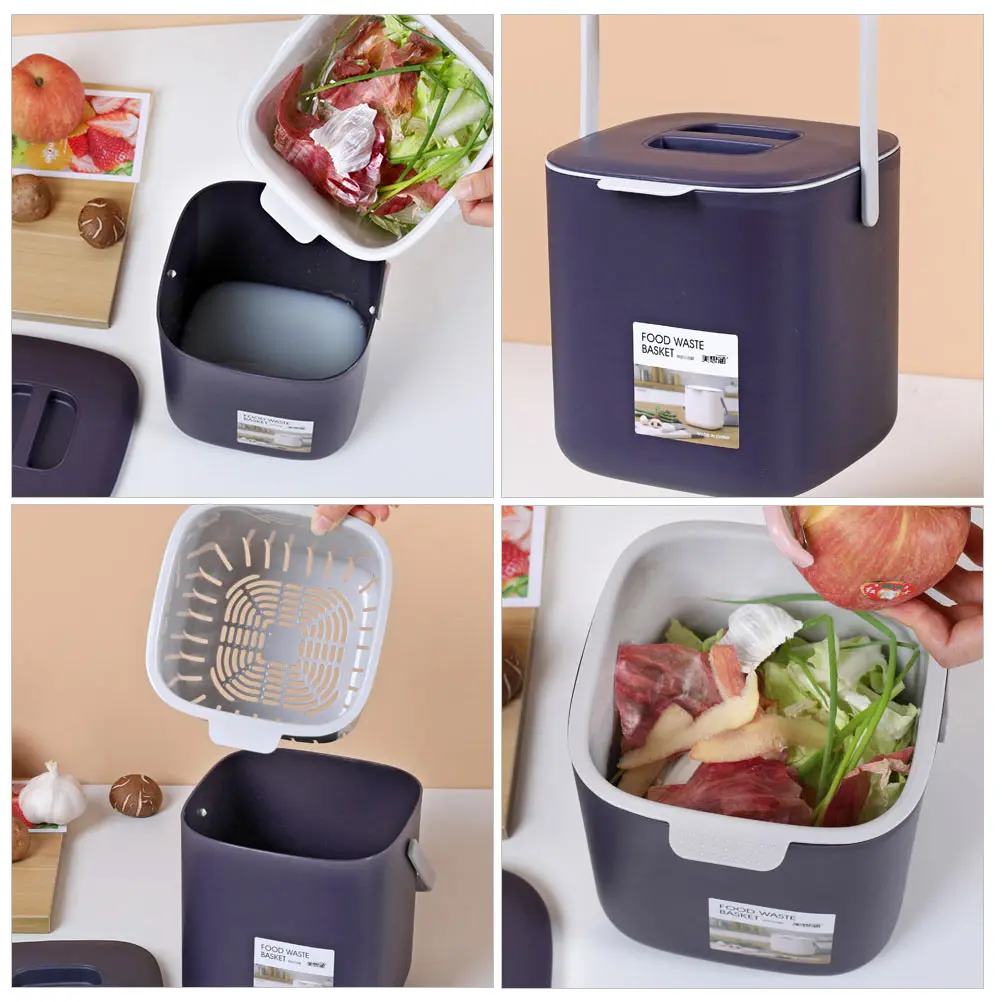 

Plastic Trash Can Waste Basket Garbage Bin Container Simple Design Kitchen Living Room Office Use Small Size Lid Covered