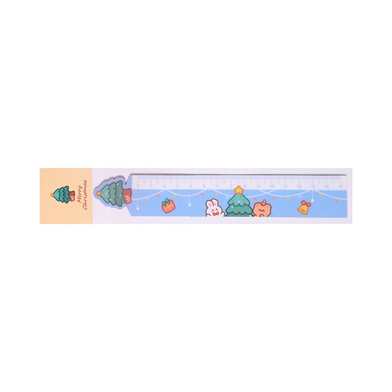 15cm Cartoon Christmas Magnetic Ruler Kawaii Stationery Rulers Student Soft Design Ruler Set of Drafting Rules SchoolSupplies