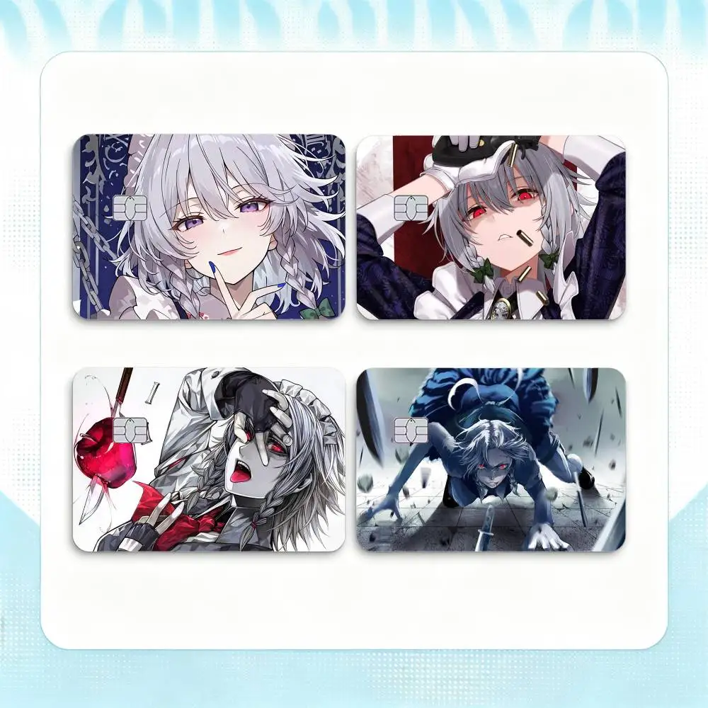 Izayoi Sakuya TOUHOU Project  Credit Card HD Stickers Game Card Decal Small Chip Waterproof Sticker Gift