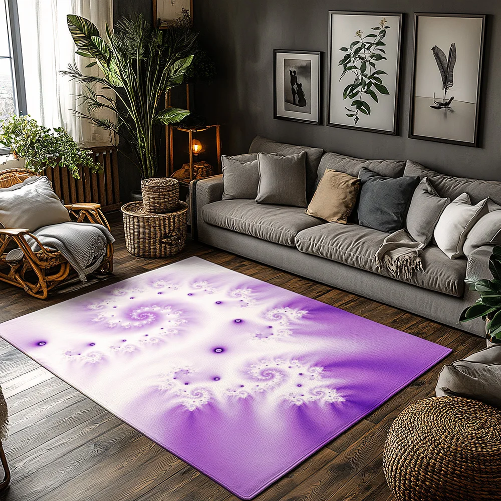 

Tuniu Iridescent Abstract Spiral Galaxy Purple Home Floor Rug Mat Doormat Non-Slip Living Room Decoration