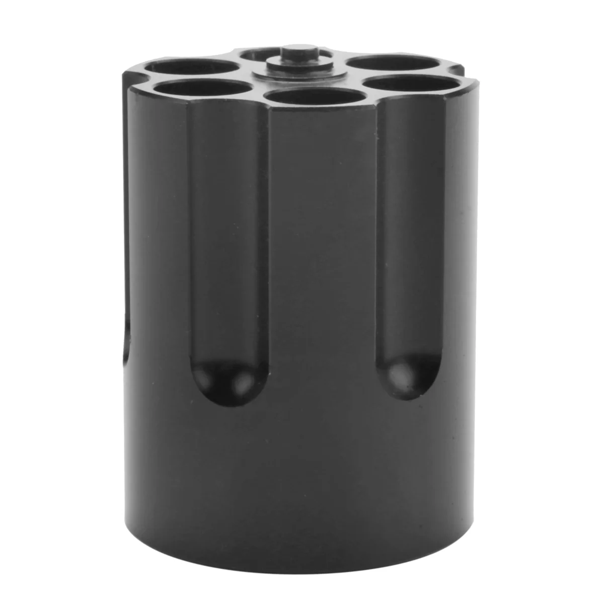 Revolver Pen Holder with 6 Slot Cylinder Design Heavy Duty Non-Slip Aluminum Alloy Office Creative Ornament