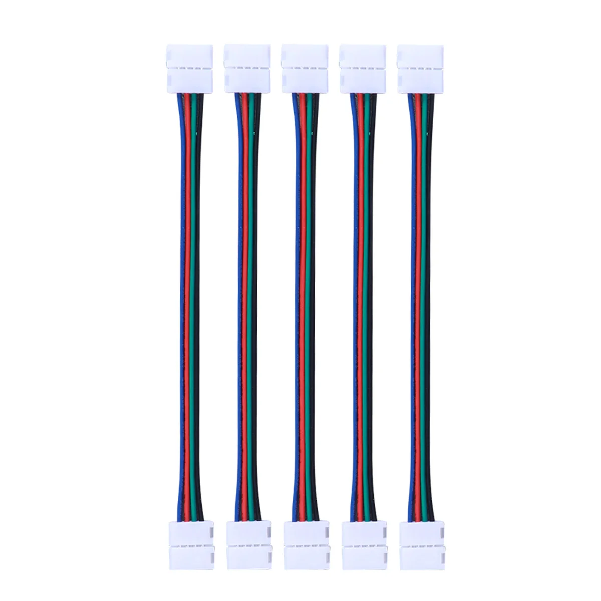 10 Pcs LED Strip Connector Non-waterproof 4 Pin Double Head 10mm Cable Jumper Light Solderless