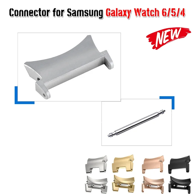 Conector de ajuste rápido para Samsung Galaxy Watch 6, adaptador de acero inoxidable, 40mm, 44mm, clásico 6, 43, 47mm, 5, 4, 42mm, 46mm