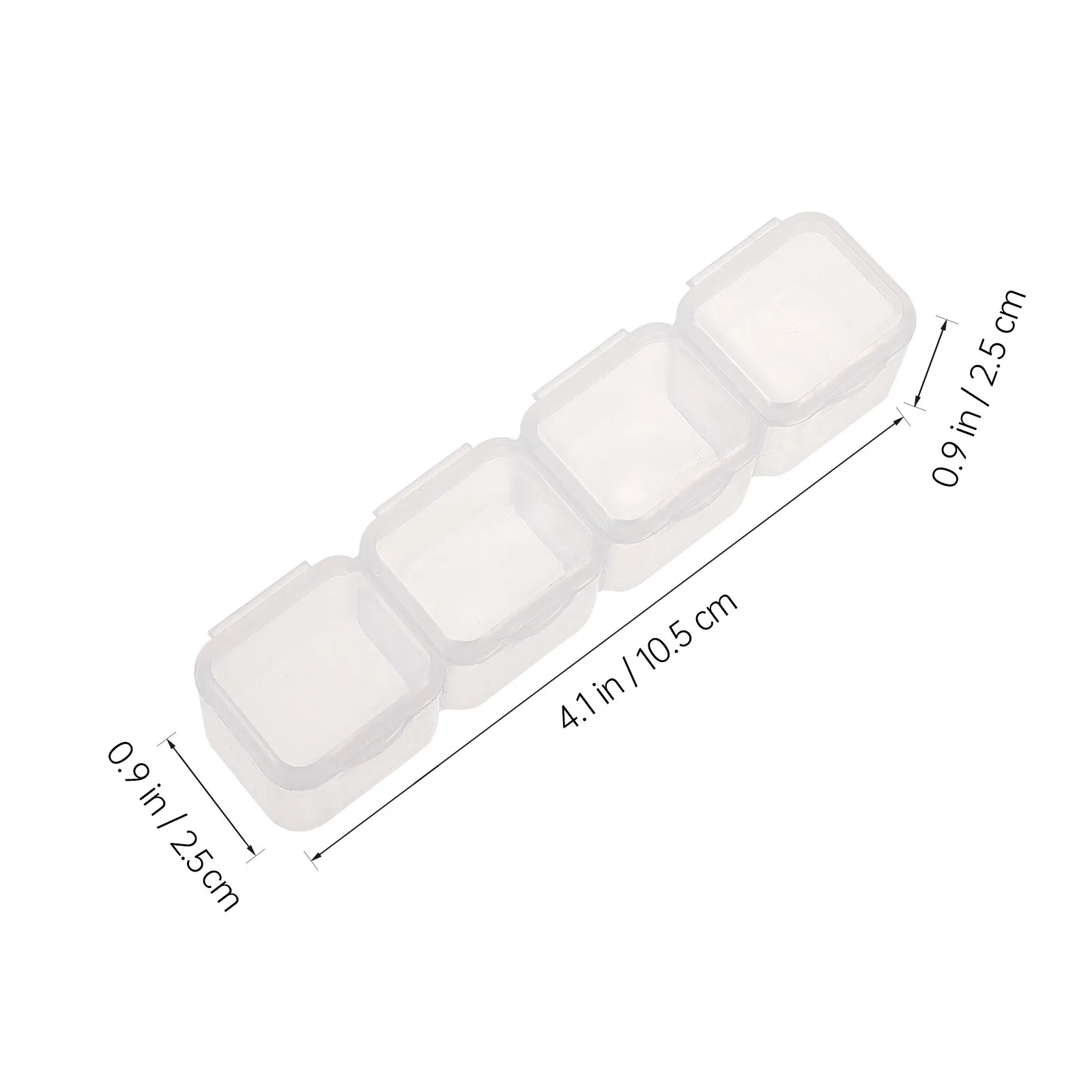20Pcs Diamond Storage Box Smooth Surface 4 Compartments Lids Nail Art Beads Jewelry Organizer Sequin Glitter Container