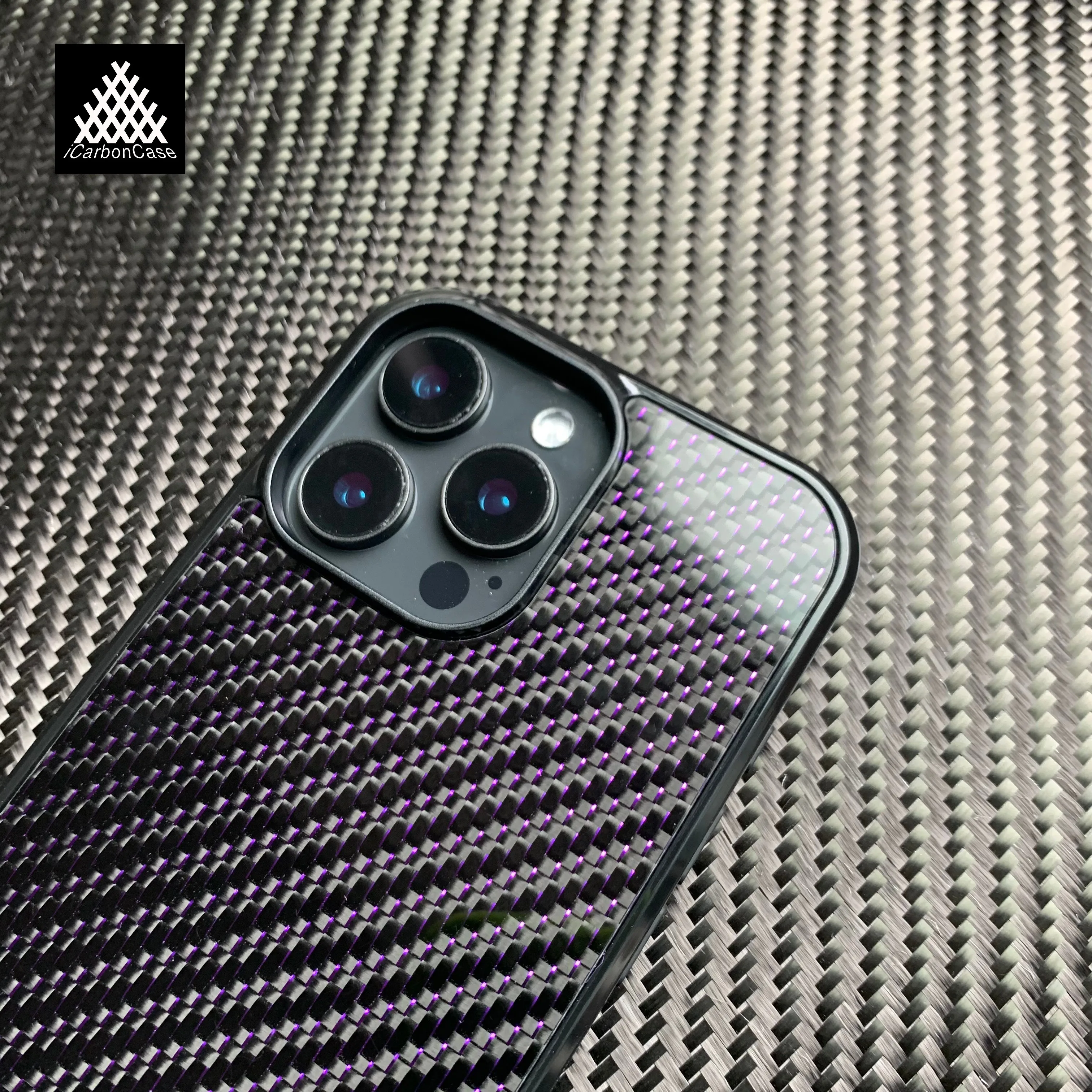 Woven Purple Magnetic Carbon Fiber Phone Case for iPhone 17 Air 16 15 14 13 12 11 Pro Max 16+ 15+ plus with Magsafe Charging