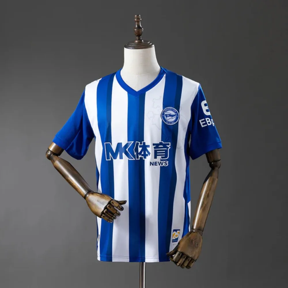 25-26 Deportivo Alavés Home and Away قمصان كرة القدم تي شيرت ثلاثية الأبعاد مطبوعة قصيرة الأكمام تي شيرت رياضي نفس الكبار والأطفال #1