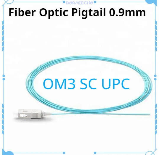 OM3 SC UPC Fiber Optic Pigtail 0.9mm Simplex PVC 10 Gigabit Multi Mode High Quality Free Shipping 