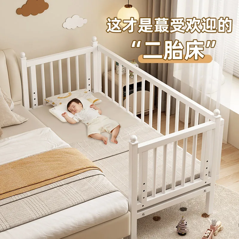 Wrought Iron Children's Bed Splicing Bed Crib Baby Bed Steel Splicing Widened Large Bedside Widened Splicing