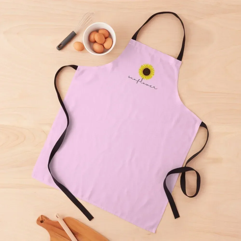 

Sunflower Pink Apron Teacher Kitchen Kawaii Accessories Apron