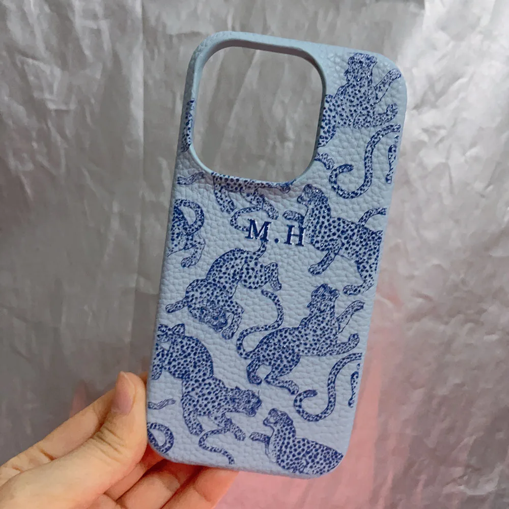 Personalised inevitable Initial kafr letters name Leather Case for iphone 11 12 14 13 15 Pro Max 16 14Plus Luxury Hard Covers