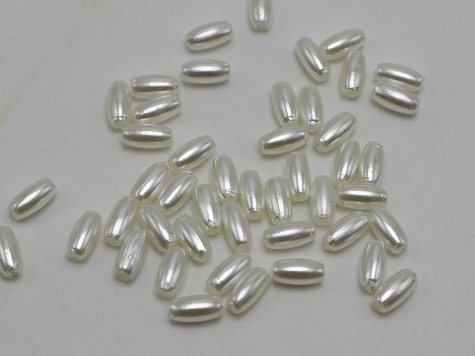 1000 Pure White/IVory Plastic Faux Pearl Tiny Rice Oval Beads 3X6mm Imitation Pearl