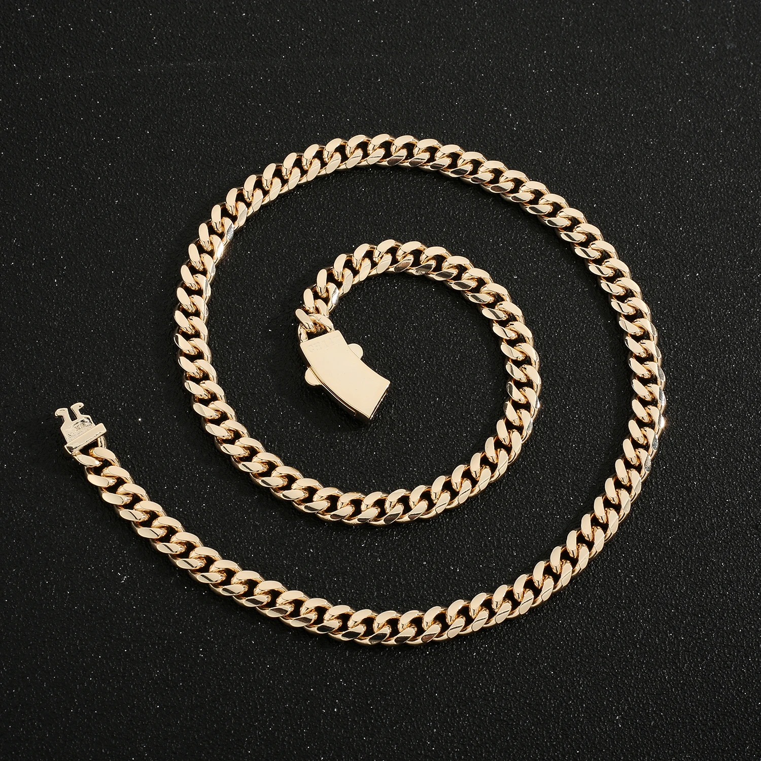 

New Hip Hop Fashion Monaco Cuban Chain 8mm Mini Bracelet and Necklace Inlaid with Zirconia Copper Material Free Shipping Item