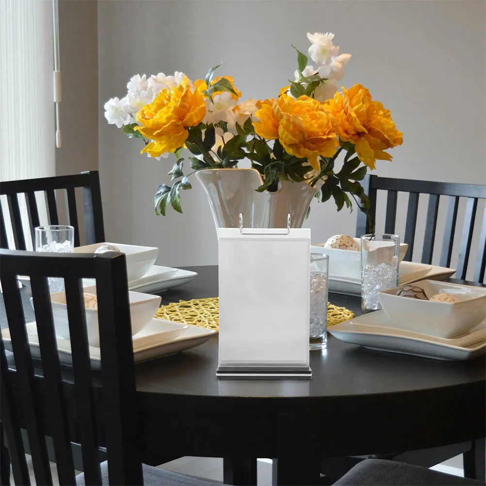 

2pcs Acrylic Menu Display Stand Multi-Page Flip Design For Restaurants Cafes Tabletop Use Detachable Pp Material Desktop