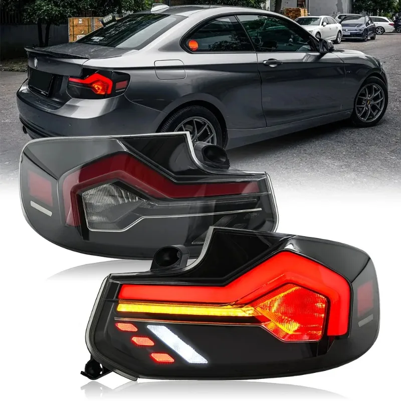 

Для BMW 2-Series F22 F23 M2 2014-2020 светодиодные задние фонари, пара задних фонарей в стиле Blackline, левый + правый