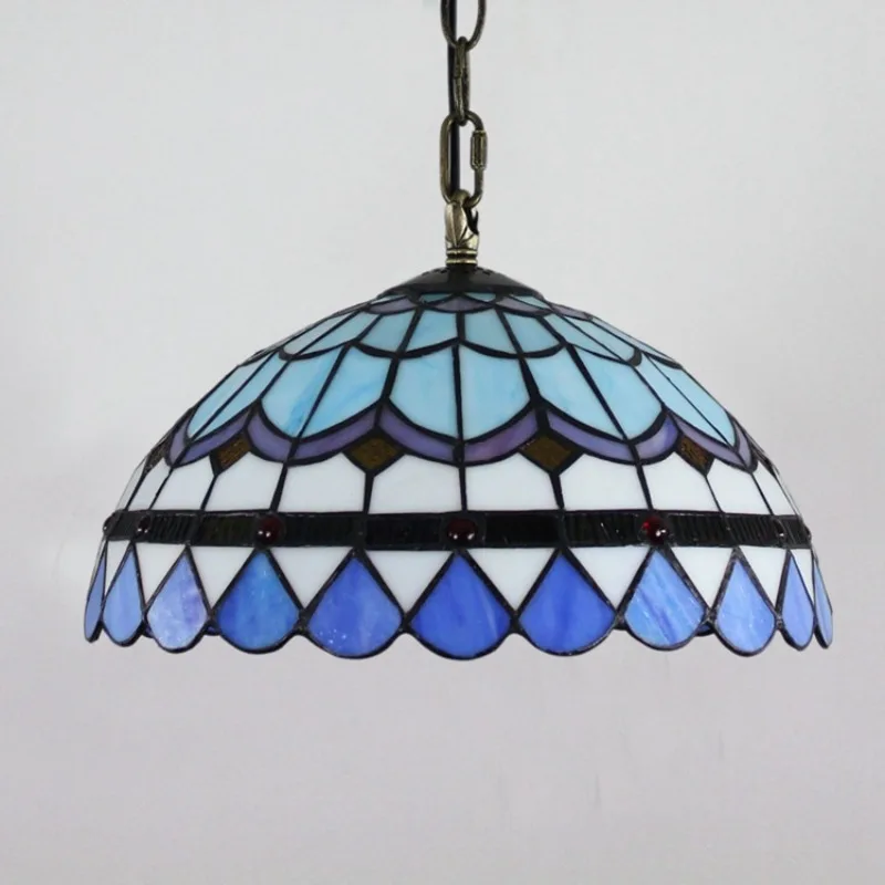 CREATIVE STAINED GLASS MEDITERRANEAN RESTAURANT CHANDELIER BEDROOM BALCONY AISLE LIGHT 30CM