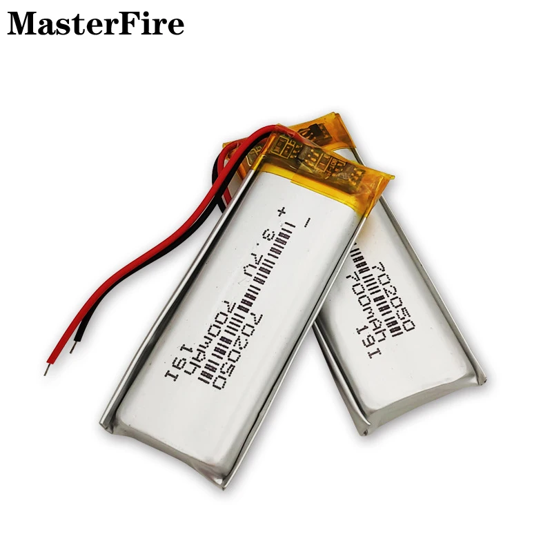 

2x 3.7V 700mah Rechargeable Lithium Polymer Battery 702050 for Voice Recorder Reading Pen Remote Control Camera Robot Batteries