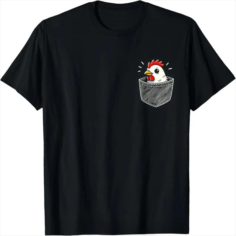 Cool Pocket Chicken Hen Women Fitness T-shirt Women T-shirt Tops Streetwear Graphic T Shirts Aesthetic Clothes Vintage Fashion