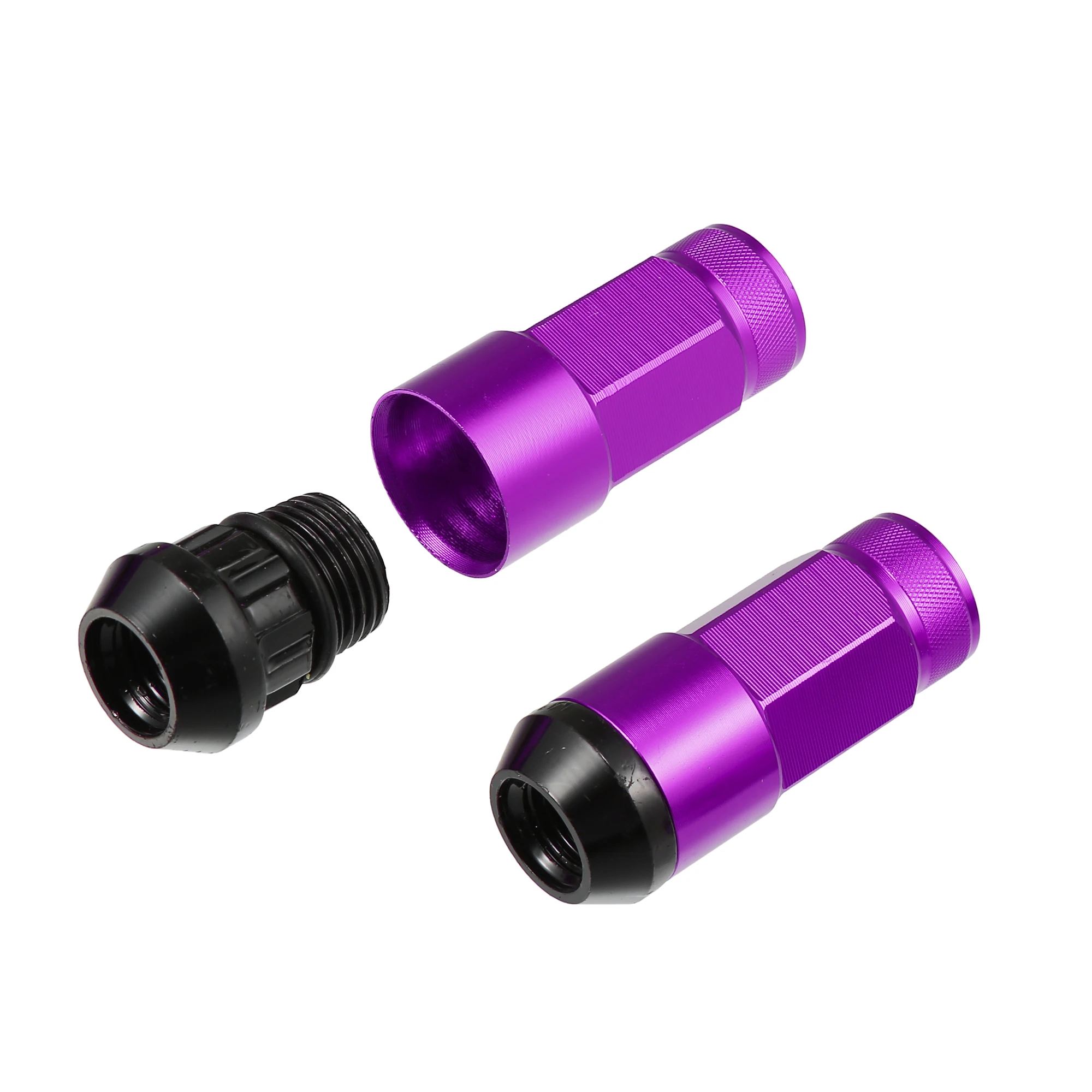 UXCELL 1 Set M12x1.5 Car Wheel Heptagon Lug Nut 54mm Screws with Socket Key Purple