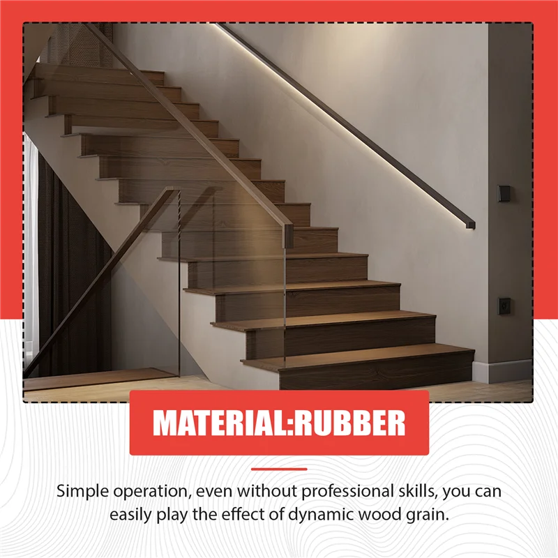 -AT37 Wood Grain Tools, 4Pcs Wood Grain Roller Painting Tools Texture Pattern With Handles Texture Tool Paint,For Wall Room