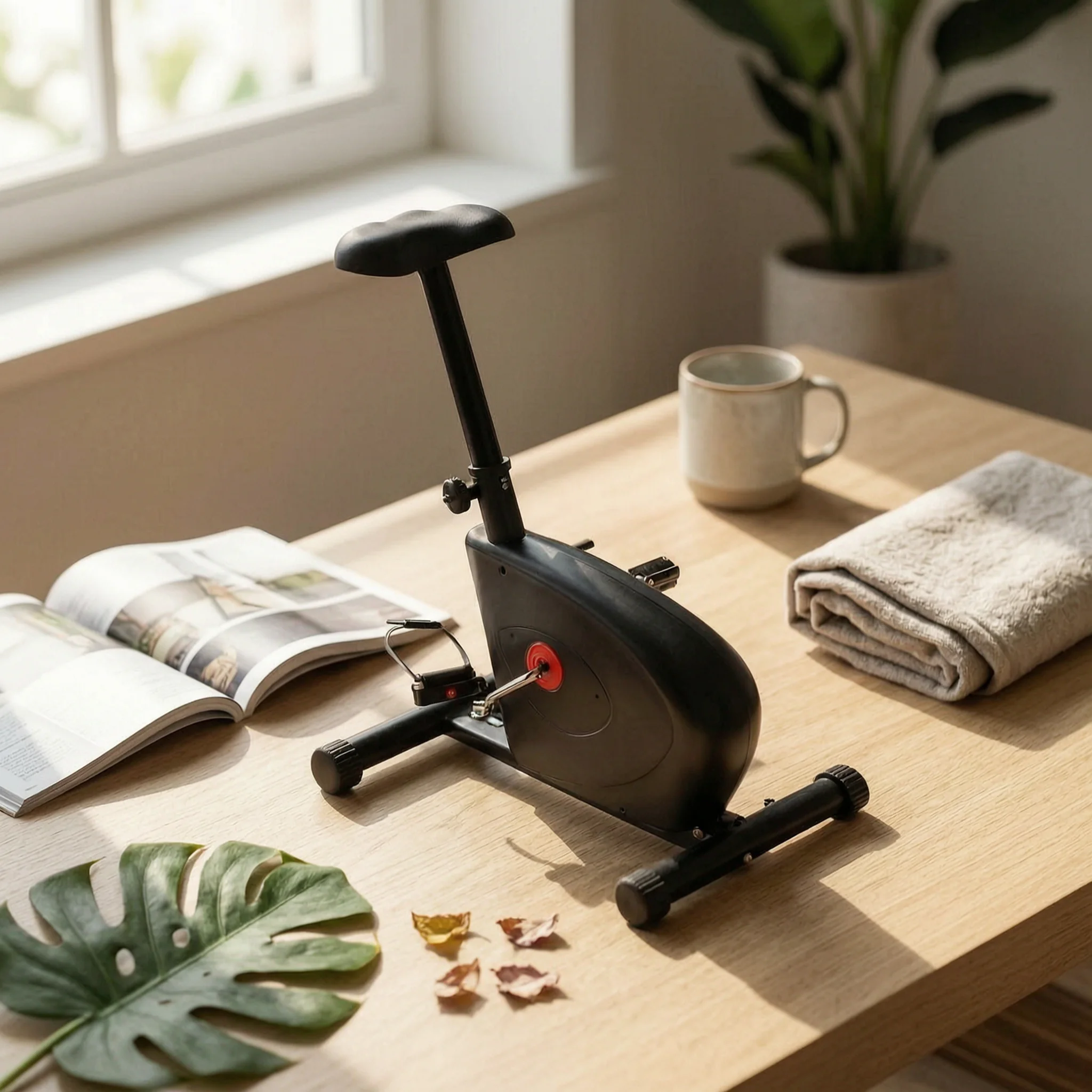 Electromagnetic Exercise Bike Adjustable Resistance Upright Exercise Bike Stationary Cycle Quiet Equipment Sturdy for Adults