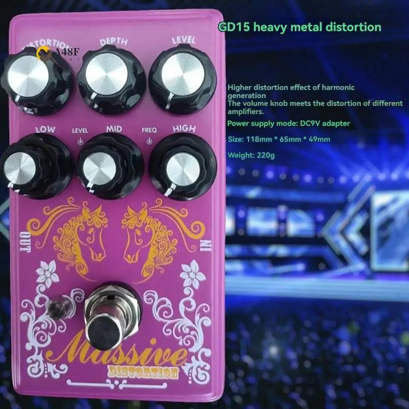 

A48F-Guitar Distortion Overdrive Effect Pedal, Depth ,Level,3-Band Parametric EQ Sound Modifier,Overdrive Guitar Pedal