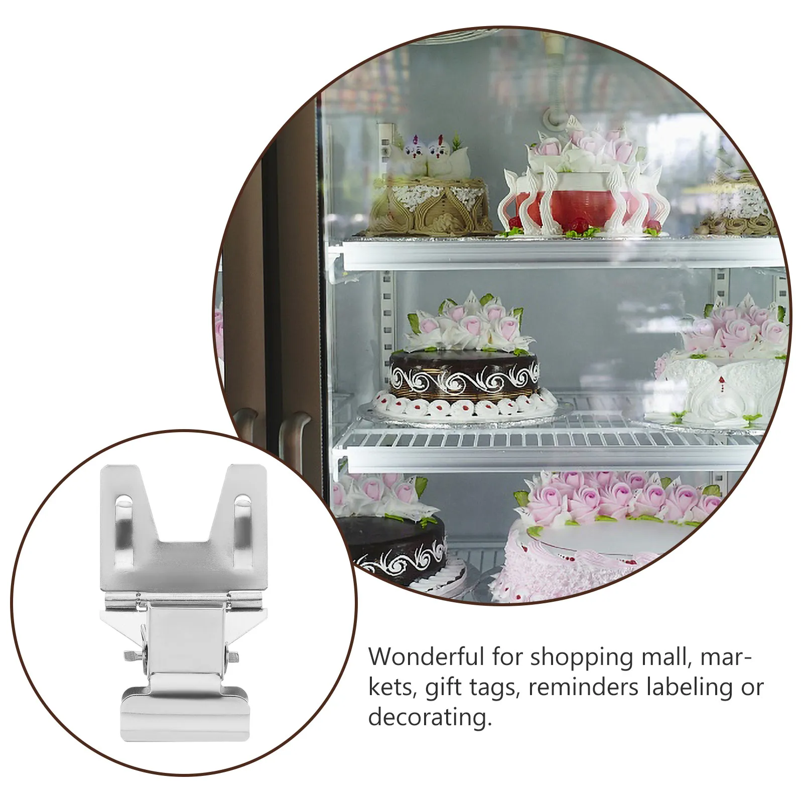 6Pcs Premium Iron Plated Tag Clips Multi-Purpose Price Tag Holder for Business Exhibition Supermarkets Promotional Label Clamps