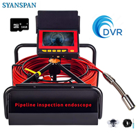 23MM Pipe Inspection Camera 16GB SD Card DVR Video Recording,SYANSPAN Sewer Drain Industrial Endoscope 8500MHA Battery 20/30/50M