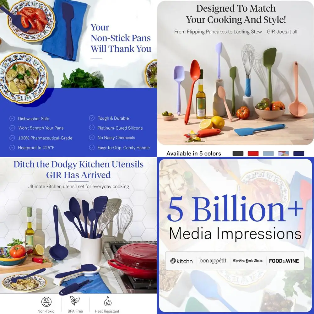 

Набор силиконовой кухонной утвари из 10 предметов: лопатки, ковш, токарный станок, ложки, венчик, овощечистка, ложка - антипригарное покрытие, нетоксичное, термостойкое